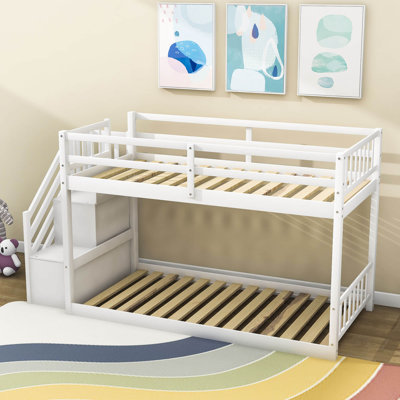 Kids Twin Over Twin Bunk Bed