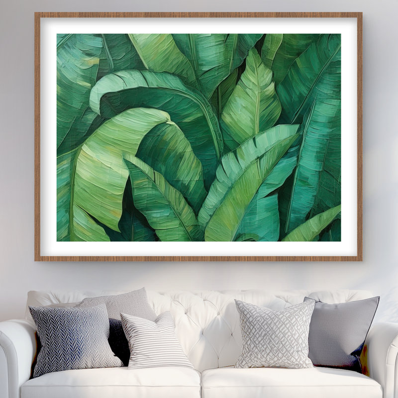 Feuilles denses - Reproduction matte encadrée pour décor de chambre à coucher | Maison