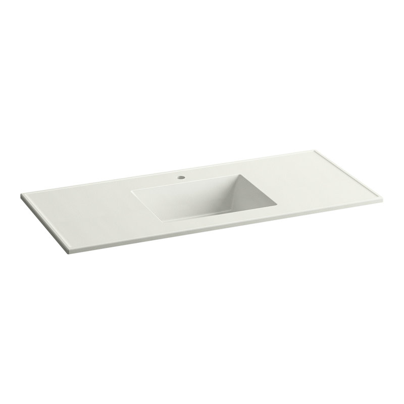 Lavabo de salle de bain rectangulaire encastré en céramique / Impressions® en porcelaine vitreuse avec trop-plein