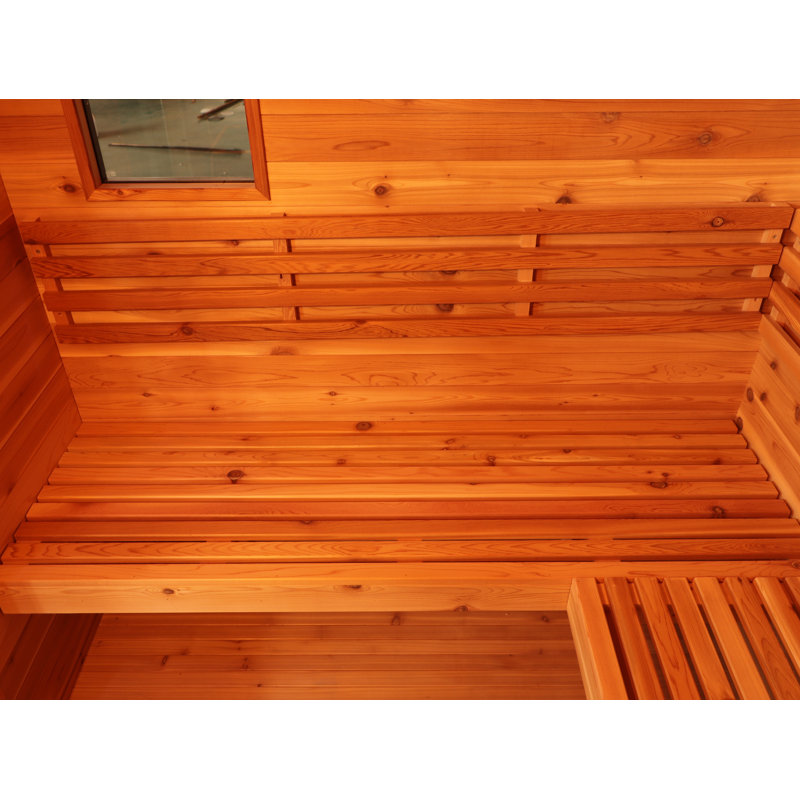 Denali 4-person Outdoor Contemporary Wet/dry Sauna With 6.0 Kw Harvia Heater