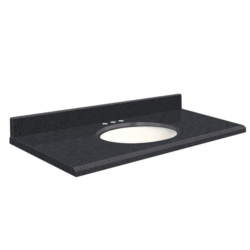 Dessus de salle de bain simple 25 po meuble-lavabo, Biscuit, Centré de 8 pouces, Plaisir amande