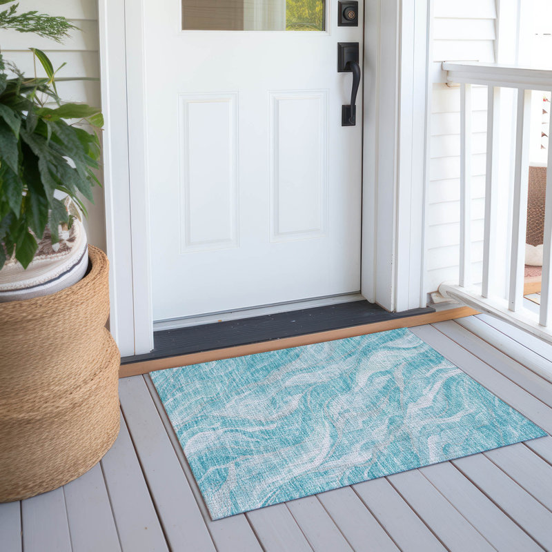 Tapis intérieur / extérieur Karsyn avec envers antidérapant, Rectangle 1 pi 8 po x 2 pi 6 po