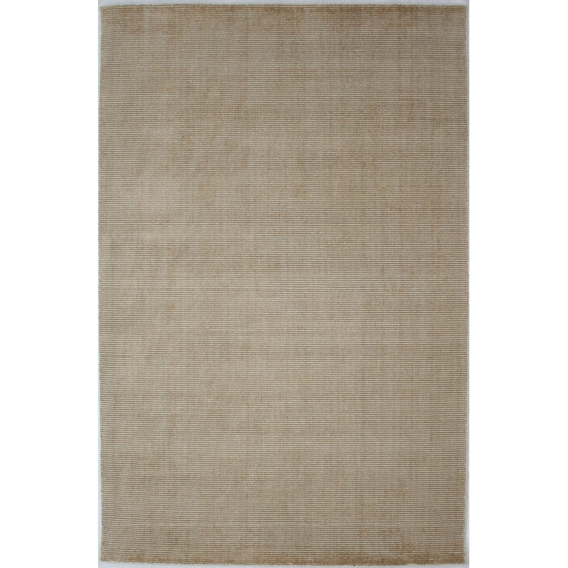 Area Rug | Gold Wool & Bamboo Silk Handloom Rug, Rectangle 5' x 8'