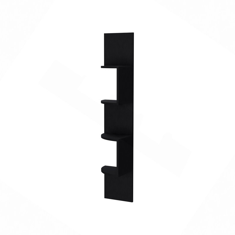 Modern Floating Shelves, Black Full-Wall Floating Shelf, Black