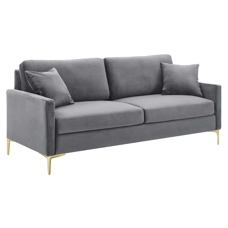 Juliana Performance Velvet Sofa, Gray Velvet