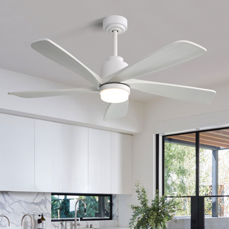 52'' Ceiling Fan with LED Lights, White