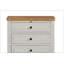 Table de chevet 3 tiroirs avec chargement USB, finition ciment et sable, rangement spacieux et commodité moderne pour la chambre à coucher