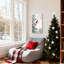 Cardinal rouge de Noël perché sur une branche de pin enneigé, ensemble de 3 impressions sur toile-1101962922