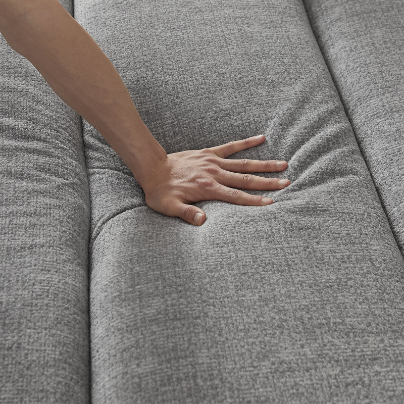 Très grand canapé compressé à trois places avec tissu chenille, aucun assemblage requis, peu encombrant pour le salon et l’appartement, offrant de multiples configurations de sièges