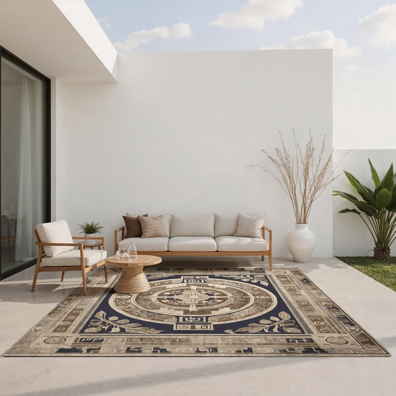 Thespian Elegance Indoor And Outdoor Area Rug, Rectangle 4' x 6'