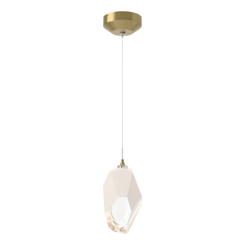 Luminaire suspendu géométrique simple Chrysalis, Blanc, Laiton moderne