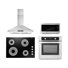 Cosmo 4 Piece Kitchen Appliance Package with 30'' Electric Cooktop Built-In Wall Mount Range Hood