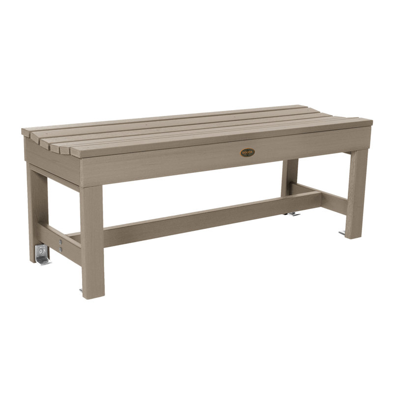 Banc de pique-nique en plastique Antonia, Brun terrain boisé