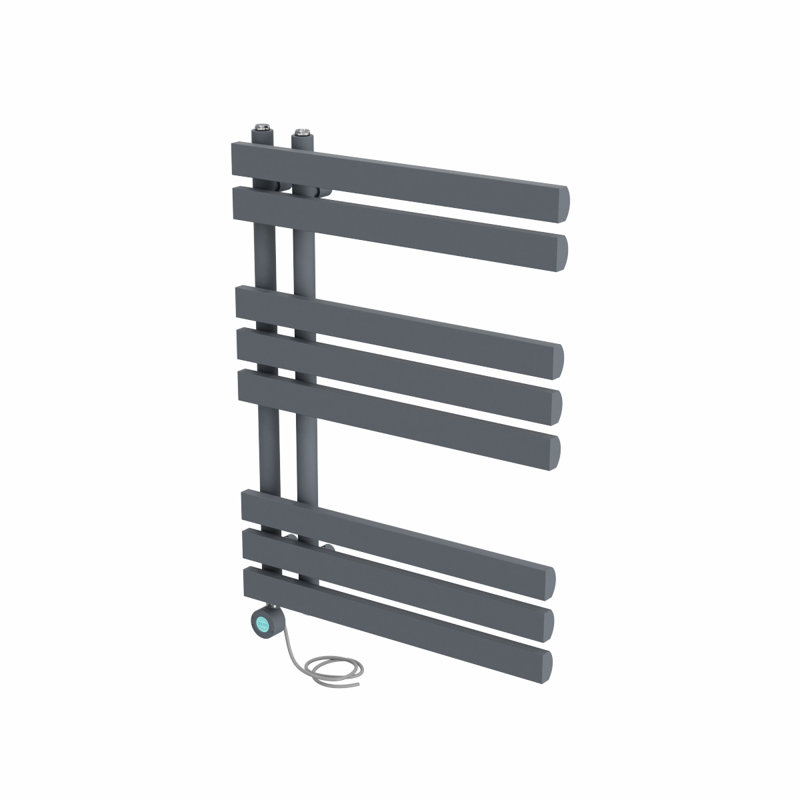 Calynne Designer Towel Rail Heated Towel Rails, 80cm H x 60cm W x 7.35cm D, Anthracite