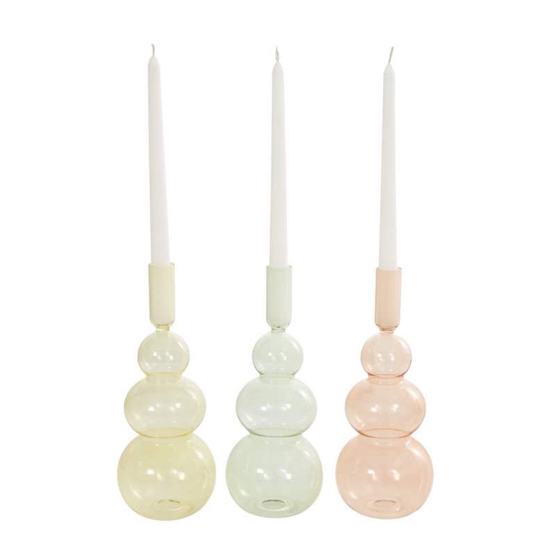 Anij Glass Tabletop Candlestick Set