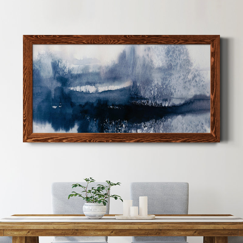 Indigo Tides - Peinture sur toile encadrée, Érable