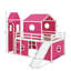 Lit mezzanine double avec glissade et tour