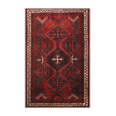 Tapis traditionnel rouge / noir