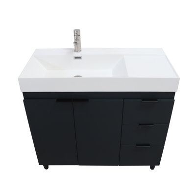 Meuble-lavabo simple 39,37 po avec comptoir en granite