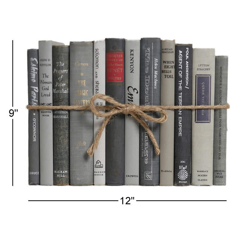 Decorative Books - Vintage Granite Book Bundle - 1 Foot of Grey Books