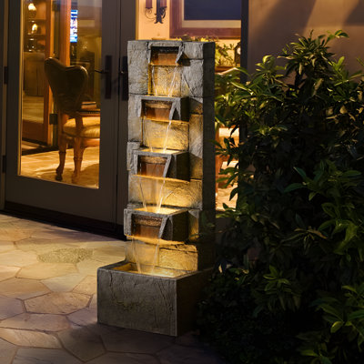 Araylee Handcrafted Outdoor Weather Resistant Floor Fountain