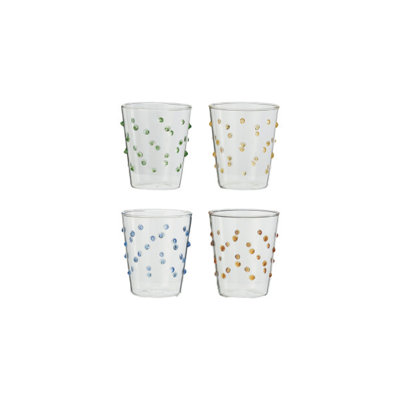 Ensemble de verres à pois en borosilicate