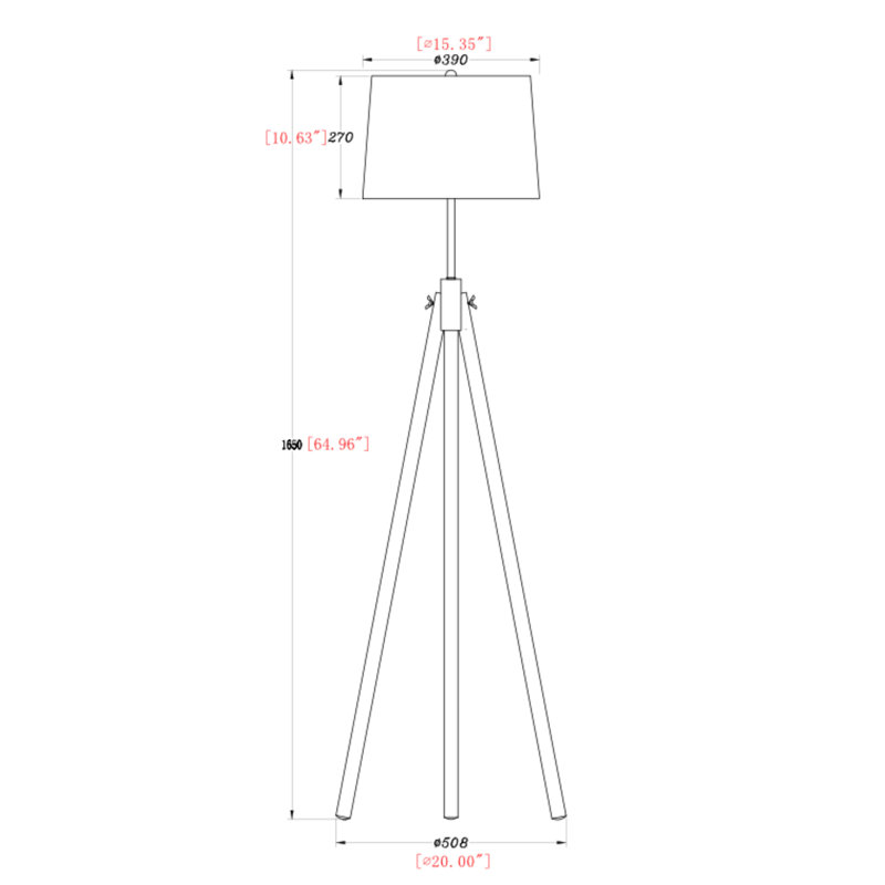 Lampe trépied 65 po Clava