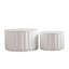 Ensemble de tables de rangement rondes blanches avec couvercle escamotable