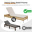 Chaise longue d'extérieur en osier avec coussins (ensemble de 2)