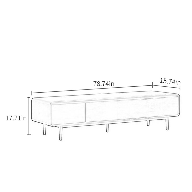 Retro design sense solid wood TV cabinet