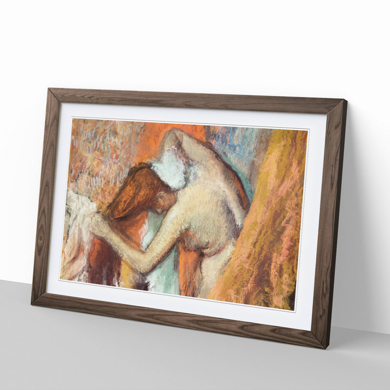 Nude Woman Vol.4 by Edgar Degas - Picture Frame Painting, 27cm H x 36cm W x 2cm D, Walnut Framed