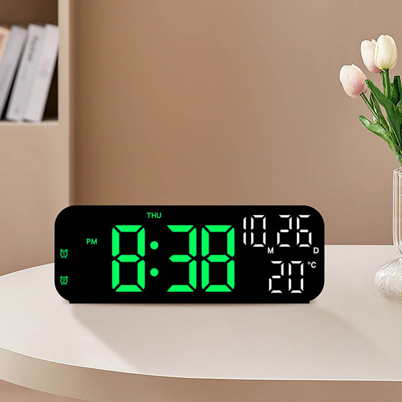 a  Clock Electronic Clock Multi-functional LED Alarm Clock Temperature Jump Seconds Display Countdown Bedside Clock, C