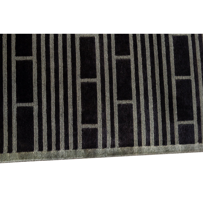 Hand-Knotted High-Quality Black Area Rug