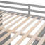 Lit mezzanine double avec tiroirs, bureau et garde-robe gris