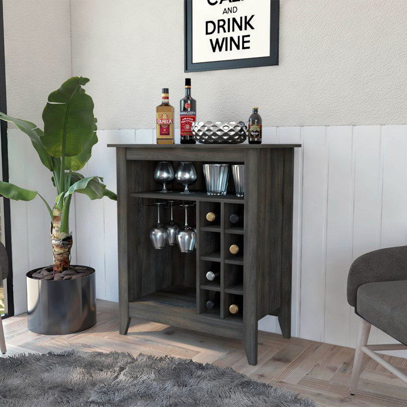 Armoire 6 tablettes 1 tiroir 1 tiroir carbone, Brun