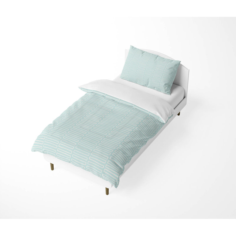 Block Maze Decorative Lightweight Comforter Set, Light Blue