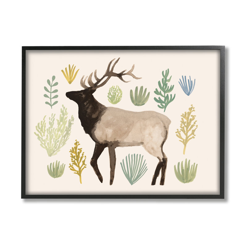 Élan de Southwestern, H 16 po x l 20 po, Giclée encadrée noir minuit