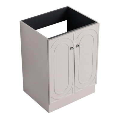 Meuble-lavabo autoportant de 61 cm (24 po) - Armoire moderne en contreplaqué kaki avec fermeture amortie