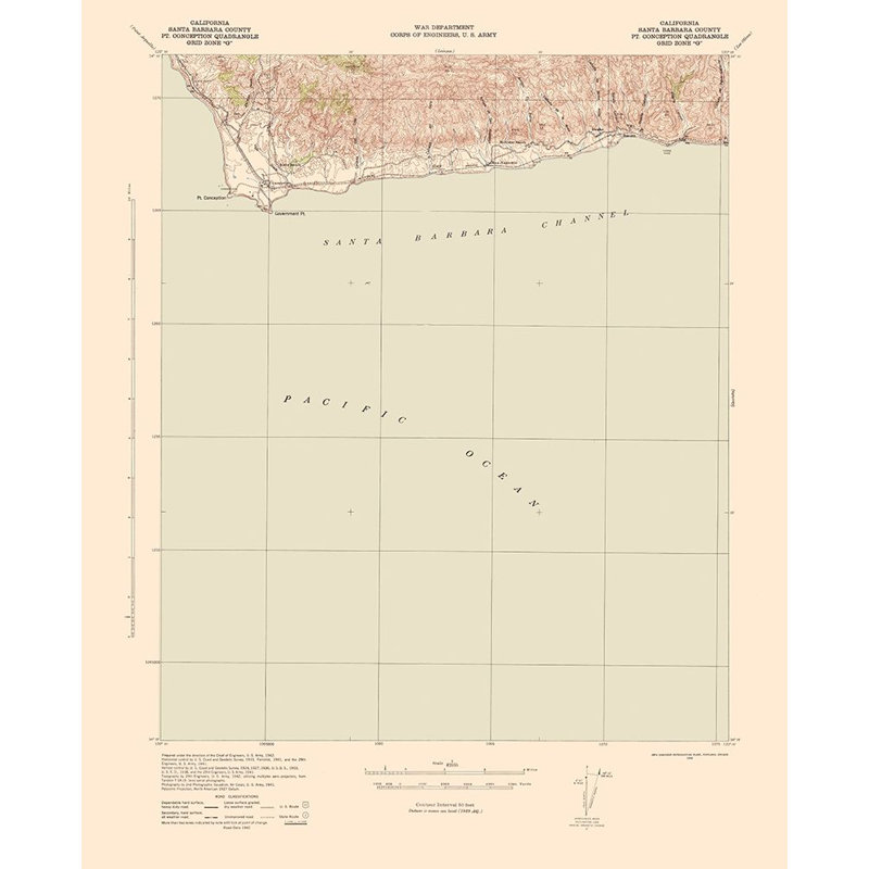 " Point Conception California Quad - USGS 1956 " by USGS
