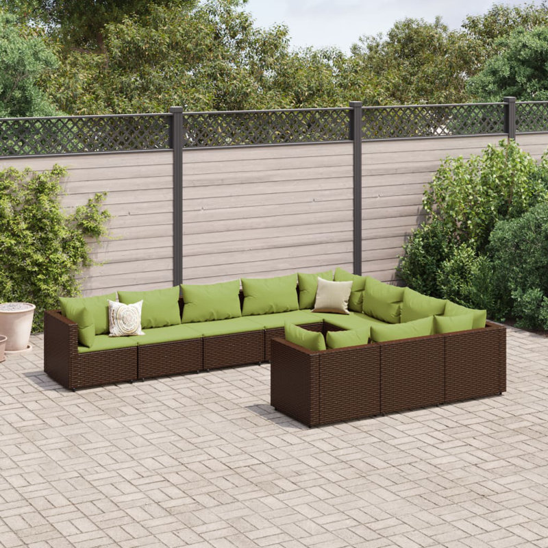  Patio Sofa Set Brown And Green, Brown, Green