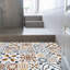 Wall  Brown/White Azulejo Tiles Melange Floor Sticker - 120cm x 60 cm