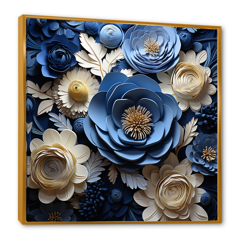 Ranunculus Bouquet IV sur toile, H 24 po x l 24 po x P 1 po, Cadre flottant doré