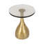 Table de bout à piédestal moderne sculpturale avec plateau en verre rond élégant, table d'appoint contemporaine élégante pour le salon, la chambre à coucher ou le vestibule - 23 po