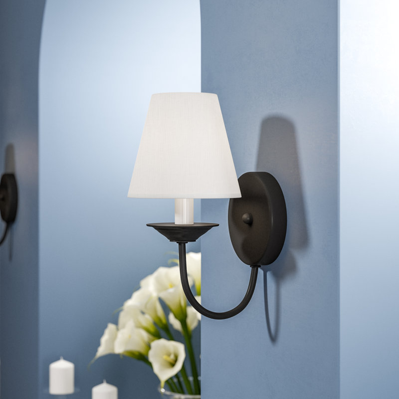 Whitaker Steel Armed Sconce, Black
