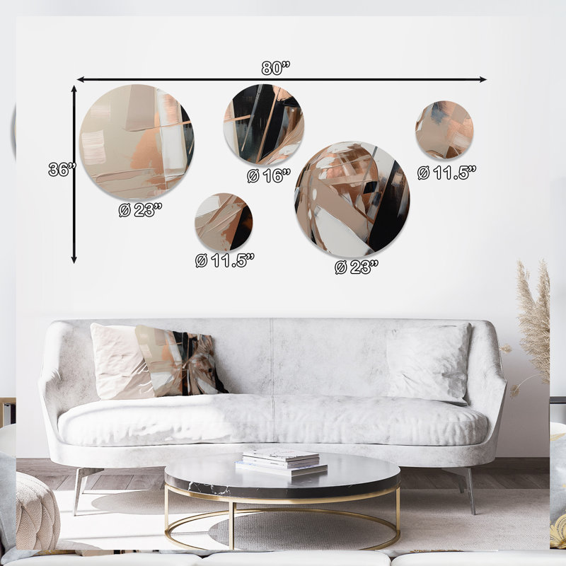 Ensemble de 5 décorations murales V au-delà des limites brunes et noires