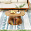 Table basse de patio ronde en bois d'acacia durable, parfaite pour les réceptions en plein air et la détente dans les cours, les pelouses et les balcons