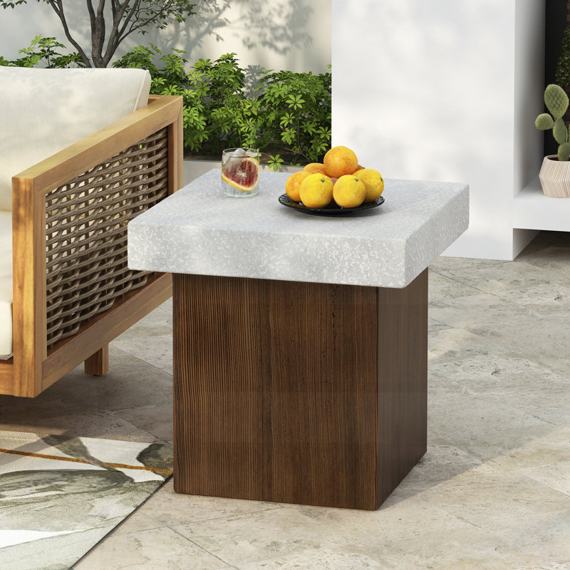 Table d'appoint carrée MGO, H 19,25 po x l 19,25 po x P 19,25 po