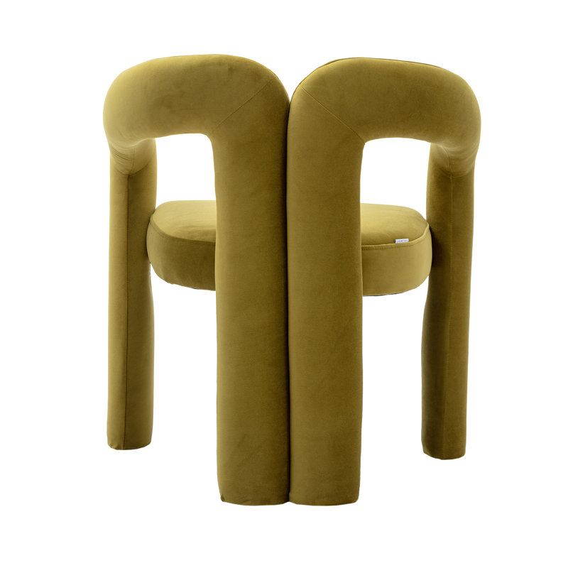 Alejos Velvet Armchair, Yellow