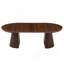 Table basse en bois ronde en bois, flexible et extensible, multifonctionnelle et peu encombrante, conception ovale à la mode et pieds à lattes, table à thé ou bureau, table de salon moderne