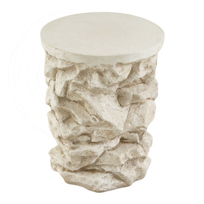 Faux Stacked Stone MGO Side Table Beige